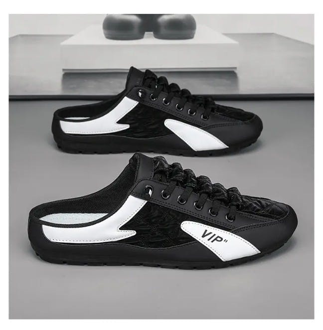 Summer 2024 Vip Half Slippers for Men Trendy Men’s Flat Bottom Casual Shoes Soft Sole Support Shoes
